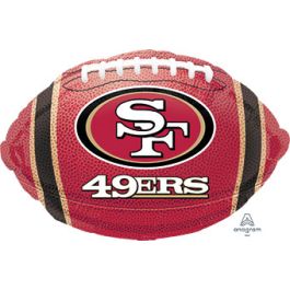 San Francisco 49ers Football Foil Balloon 18 Inch - Image 1