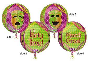 Mardi Gras Balloons - 3-Pack - Image 1