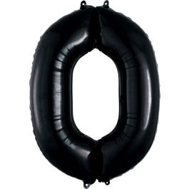Black Foil Number 0 Balloon - Large Size Celebration - Image 1