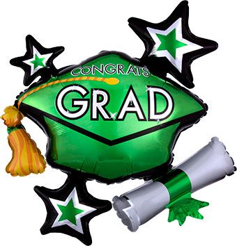 Green Grad Balloon Cluster 31" - 1 Pack - Image 1