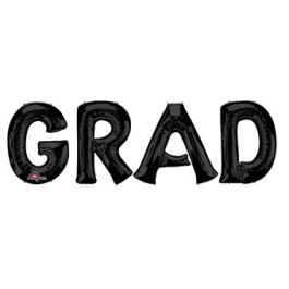 Black Grad Foil Balloon 35 Inch - 1 Piece - Image 1