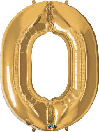 Gold Number 0 Balloon - 3-Pack - Image 1