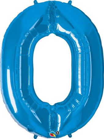 Sapphire Blue Number 0 Balloon - 3-Pack - Image 1