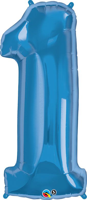 Number 1 Balloon - 3-Pack Sapphire Blue Foil - Image 1