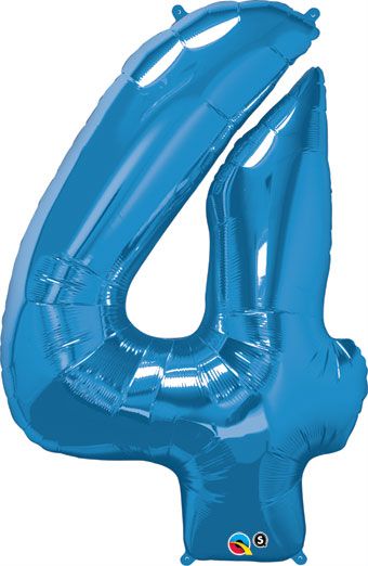 Sapphire Blue Number 4 Balloon - 3-Pack - Image 1