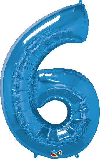 Sapphire Blue Number 6 Balloon - 3-Pack - Image 1