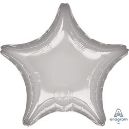 Silver Metallic Star Balloon 19 Inch Foil - Image 1