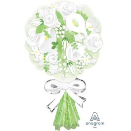White Bouquet Balloon 30 Inch Foil - 1 Pack - Image 1