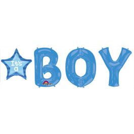 It's A Boy Foil Balloon Letter Set - Large Shape - Image 1