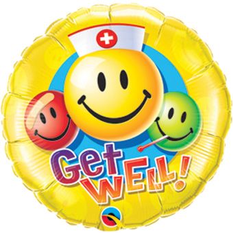 Get Well Smiley Faces Balloon - 5-Pack - Image 1