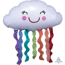Rainbow Cloud Balloon 30 Inch Foil - 1 Count - Image 1