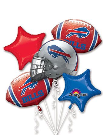 Buffalo Bills Football Balloon Bouquet - 5-Piece - Image 1