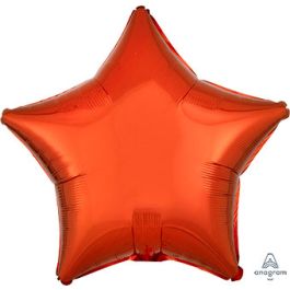 Orange Star Foil Balloon 19 Inch Party Decoration - Image 1