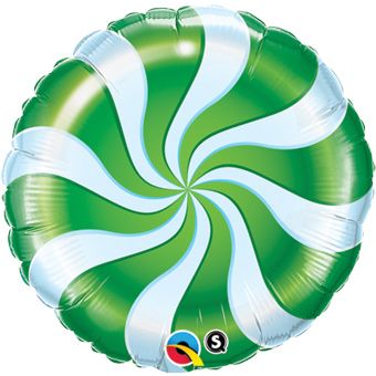 Candy Swirl Green Balloons - 5-Pack - Image 1