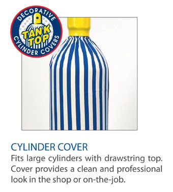 Cylinder Tank Top Blue/White Decorative Cover - Image 1