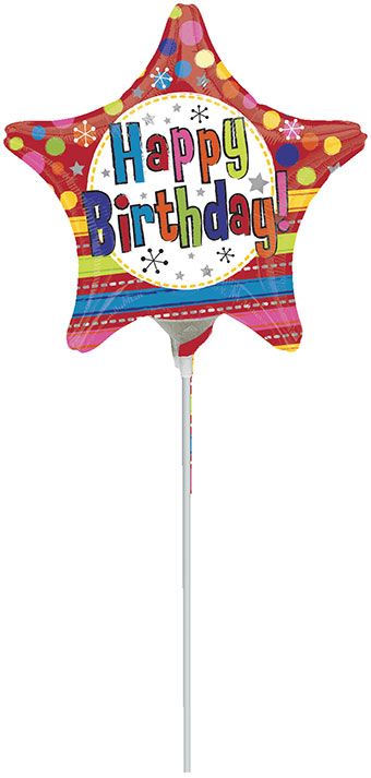 Happy Birthday Star Balloon - 5-Pack - Image 1