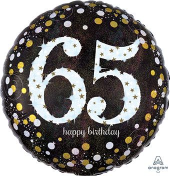 65th Birthday Balloon - 5-Pack - Image 1