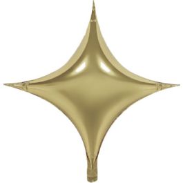 Champagne Gold Star Balloon 18 Inch - 5-Pack - Image 1