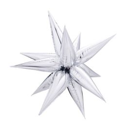 Silver Starburst Balloon 60 Inch - Image 1