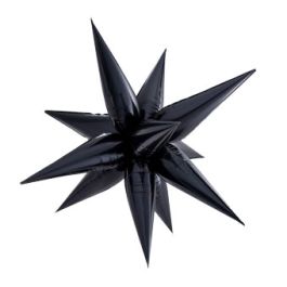 Black Starburst Balloon 60 Inch - Image 1