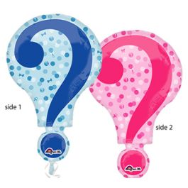 Blue & Pink Question Mark Balloon 28 Inch - Gender Reveal - Image 1