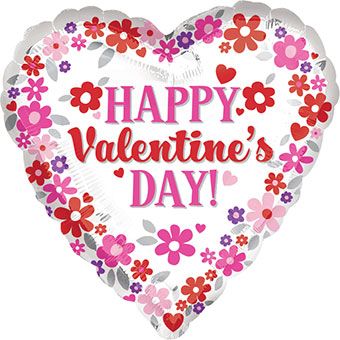 Valentine's Day Balloon 5-Pack - Heart Flowers - Image 1