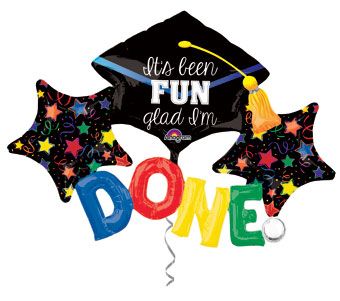 Graduation Balloon 52 Inch - Glad I'm Done Theme - Image 1