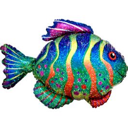 Colorful Fish Balloon 33 Inch Foil - Large Shaped Decoration - Image 1