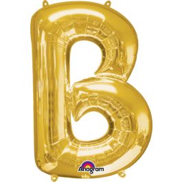 Gold Letter B Balloon 34 Inch Foil - Single Decoration - Image 1