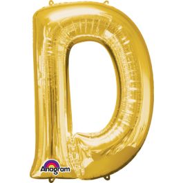 Gold Letter D Foil Balloon 33 Inch Party Decor - Image 1