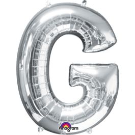 Silver Letter G Foil Balloon 32 Inch - Image 1