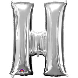 Silver Letter H Foil Balloon 32 Inch - Image 1