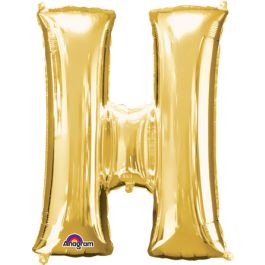 Gold Foil Letter H Balloon 32 Inch - Party Backdrop - Image 1