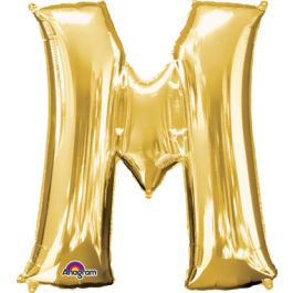 Gold Letter M Foil Balloon 33 Inch Party Decor - Image 1