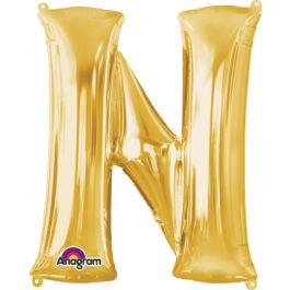 Gold Letter N Foil Balloon 32 Inch - Single Decoration - Image 1