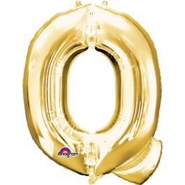 Gold Foil Letter Q Balloon - Large Shaped Party Decoration - Image 1