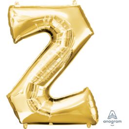 Gold Letter Z Foil Balloon - Large Shape Party Decor - Image 1