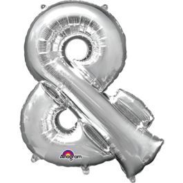 Silver Ampersand Foil Balloon 32 Inch - Image 1
