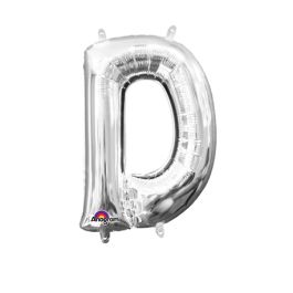 Silver Letter D Foil Balloon - 18 Inch - Image 1