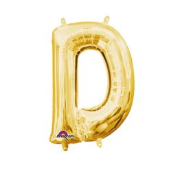 Gold Foil Letter D Balloon - Single Piece Party Decoration - Image 1