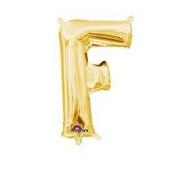 Gold Letter F Foil Balloon - 18 Inch - Image 1