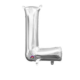 Silver Letter L Foil Balloon - Custom Party Decoration - Image 1