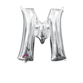 Silver Foil Letter M Balloon - Single Piece Party Decor - Image 1