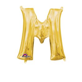 Gold Letter M Foil Balloon Decoration | Milestone Party Supply - Image 1