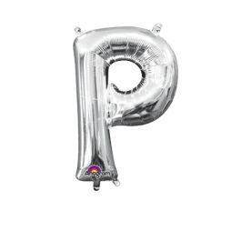 Silver Letter P Foil Balloon - Milestone Party Decoration - Image 1