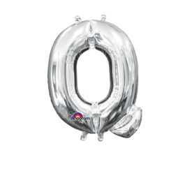 Silver Letter Q Foil Balloon Decoration - Party Supply - Image 1