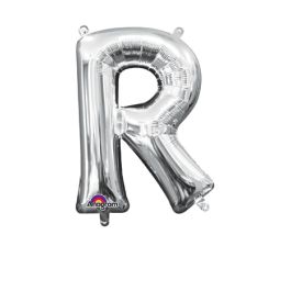 Silver Letter R Foil Balloon - Party Decoration - Image 1