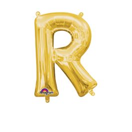 Gold Letter R Foil Balloon Decoration - Single Unit - Image 1