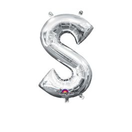 Silver Letter S Foil Balloon 18 Inch - Image 1