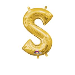 Gold Letter S Foil Balloon Decoration - Party Supply - Image 1